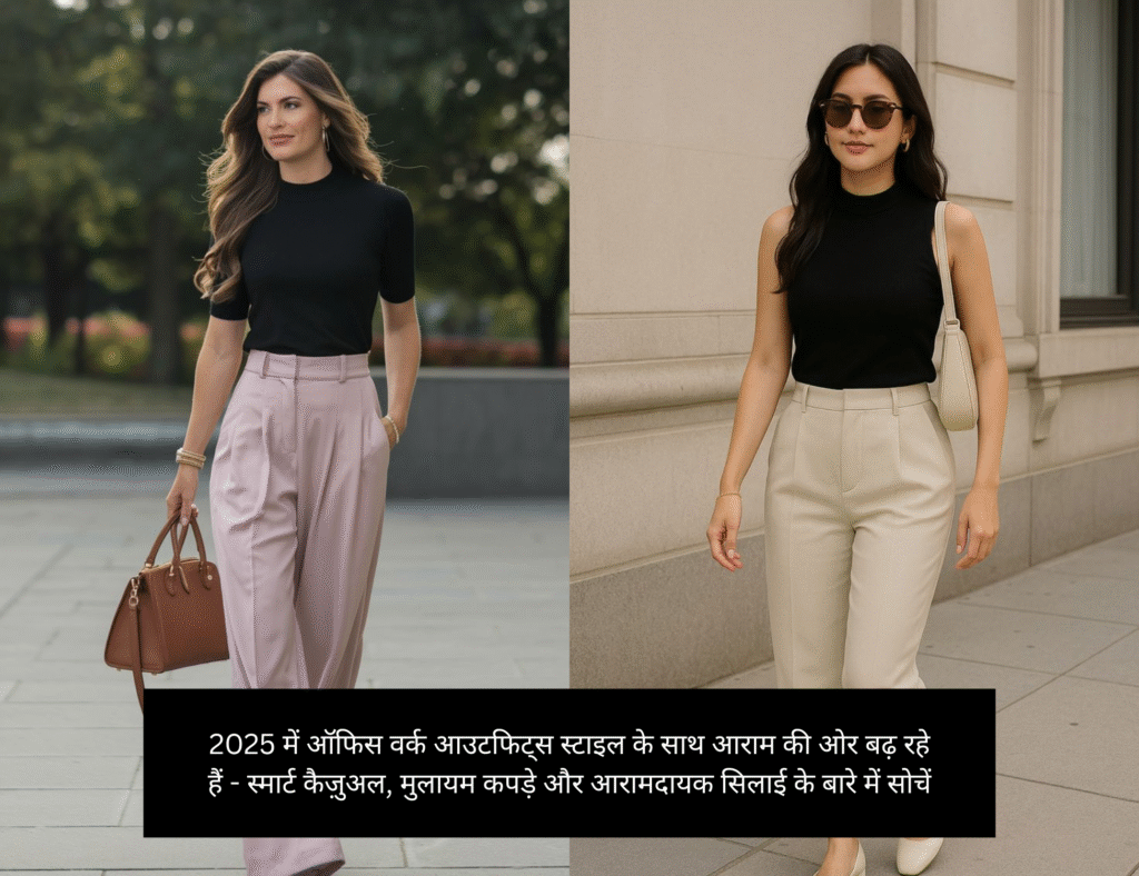 Office work outfits are trending toward comfort with style in 2025—think smart casuals, soft fabrics, and relaxed tailoring